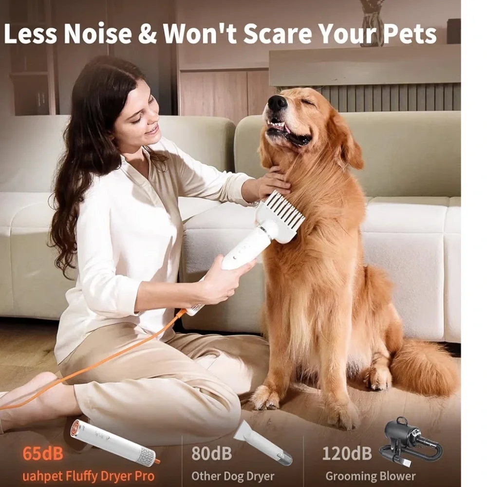 UAH Fluffy Dryer Pro Less Noise Pet Grooming Dryer with Attachments NIB